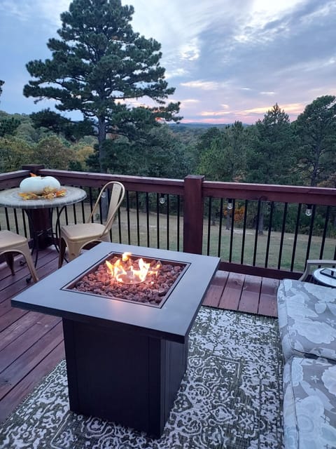 Outdoor firepit for those chilly nights, we do offer hot chocolate
