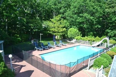 Pool area - very private! Note slide has been taken down 