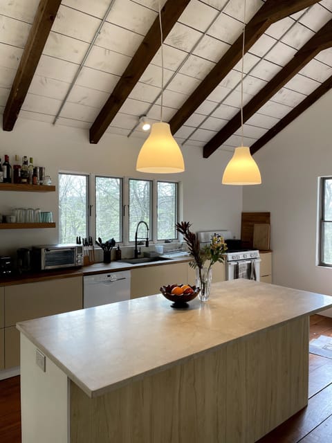 A marble-topped island for cooking hangouts