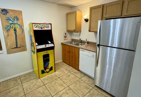 Lower Level Kitchenette - Second Refrigerator, Sink, Microwave & Coffee Maker