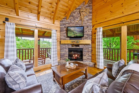 An inviting space to relax & enjoy the electric fireplace at the end of the day