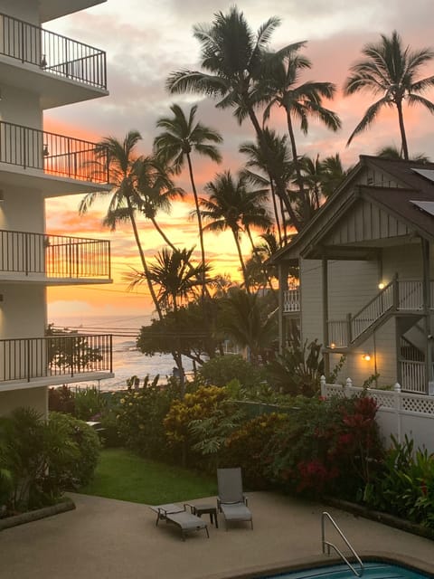 Balcony, Pool, Ocean. Sunset