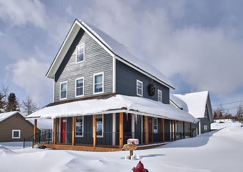 Large corner lot with a wide wraparound porch. Within walking distance of downtown.