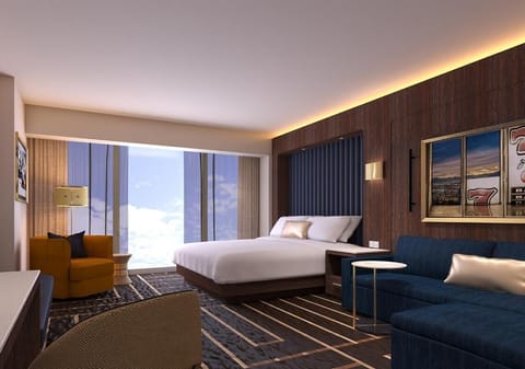 Relax beside floor-to-ceiling windows and soft, hotel-style bedding.