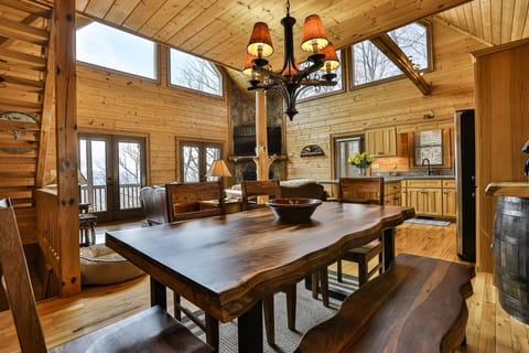 Dinning adjacent to kitchen and living area