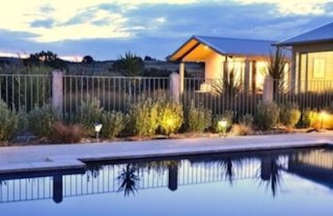 Looking across the pool to your studio