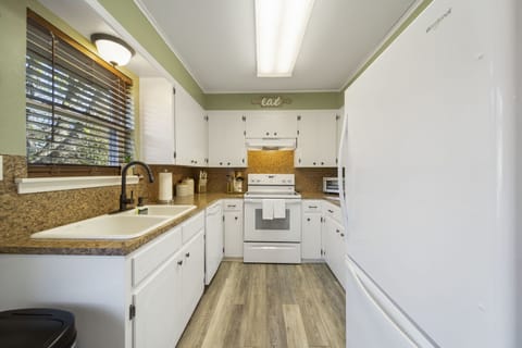 The kitchen is stocked with all the essentials.