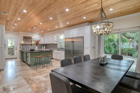 Beautiful updated kitchen and dining with plenty of seating.
