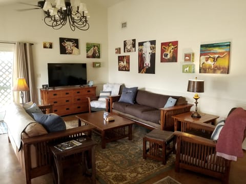 Large greatroom with open living, dining and kitchen.  Inviting space. 