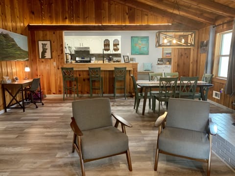 Looking from the living room to towards the kitchen. 