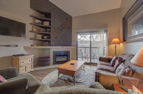 Living Area with Vaulted Ceiling