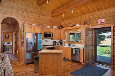 The kitchen is conveniently located off of the living room area and dining area.