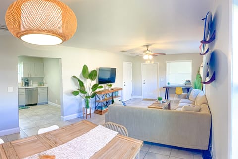 Easy access to the kitchen from the living and dining spaces.