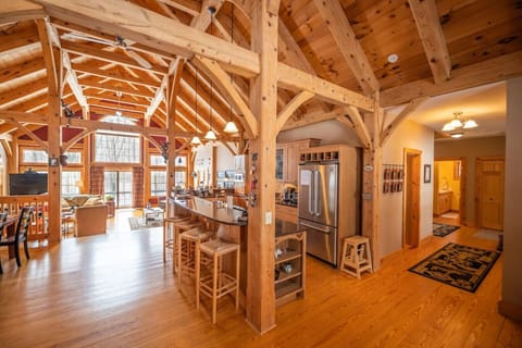 Kitchen + right side wing with 2 guest bedrooms plus 2 Bathrooms.