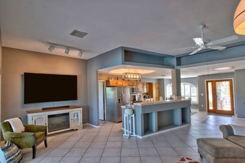 85"TV w/ Faux Fireplace