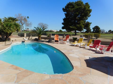 refreshing pool with diving board