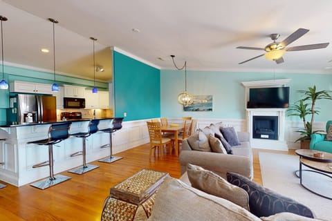 Living, dining and kitchen