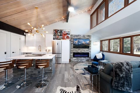 King Studio Condo with Full Kitchen and Fireplace