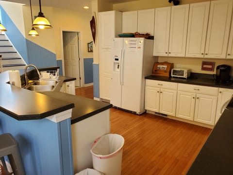 Kitchen view with island