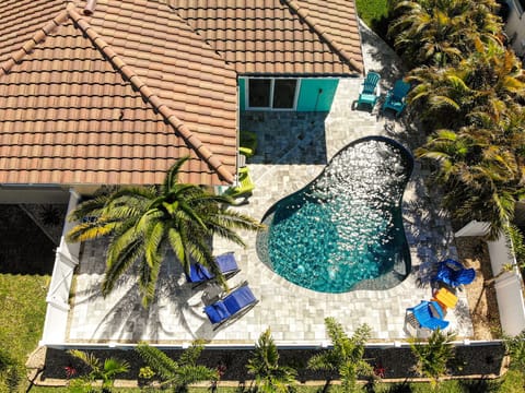 Brand-new heated in ground pool and fenced in backyard. 