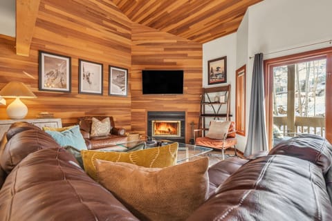 Living room- open concept with gas assist fire place