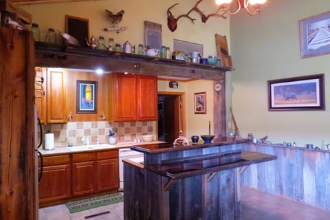 Bar and kitchen area.