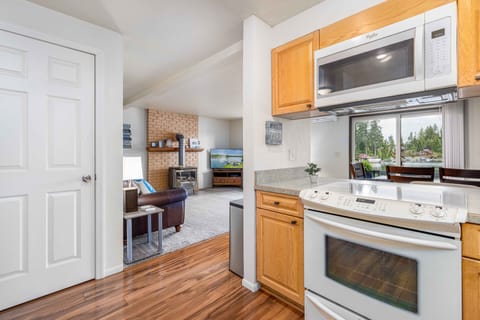 View from kitchen into the living room.
