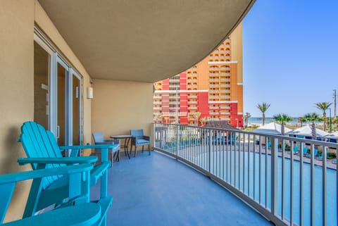Step out on the balcony with pool and ocean views!