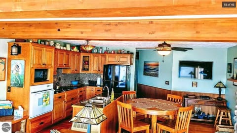 Open Kitchen and Family Room overlooking Lake Michigan
