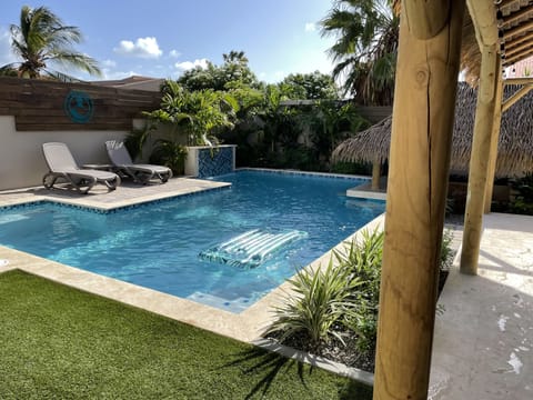 Private Pool with Palapa swim up bar and waterfall.
