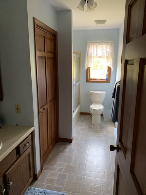 Full bathroom off Master and hall.