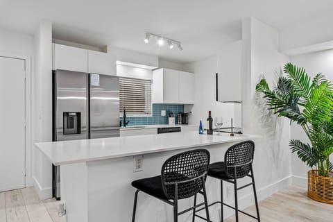 Kitchen island with bar stool