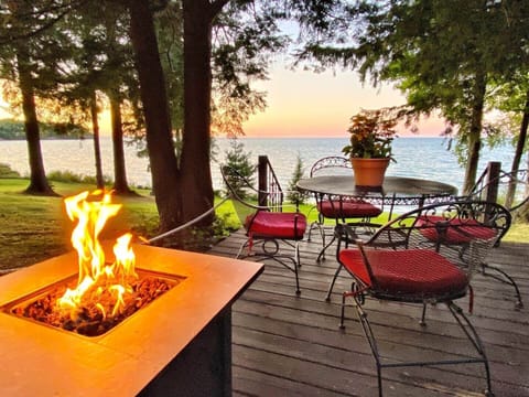 Waterside deck from one of the sliding glass doors out. 