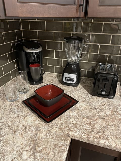 Small appliances, all new! Complimentary Keurig pods for our guests!