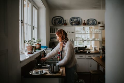 Washing up, with a view