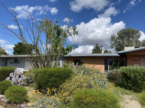 Front of home in lush springtime. Quiet neighbors.