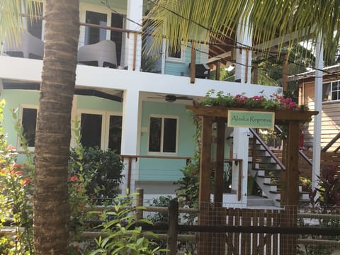 Tropical plants frame the house and add to the beauty