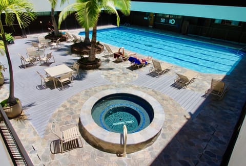 Pool and jacuzzi in the building