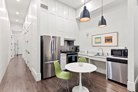 Kitchen space with a table.