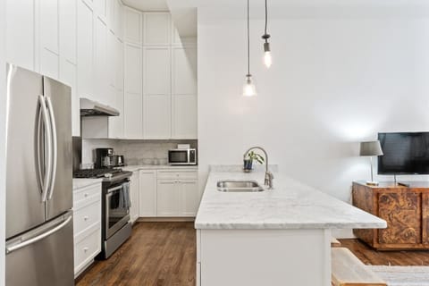 Kitchen space with bar seating 