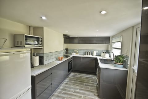 kitchen, with low ceiling