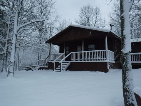 Beautiful snowy view of Cabin 12