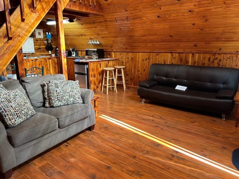 Sleeper Futon and Love Seat in Living Area