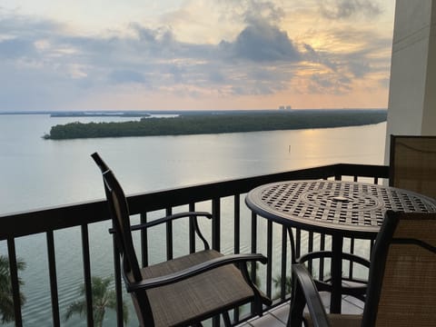 Balcony out front with views of Ostego Bay
