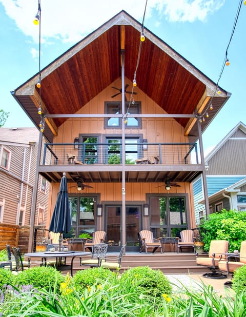 The back side of the home