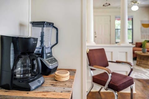 Our coffee + smoothie bar is stocked with everything you'll need for your morning drinks!