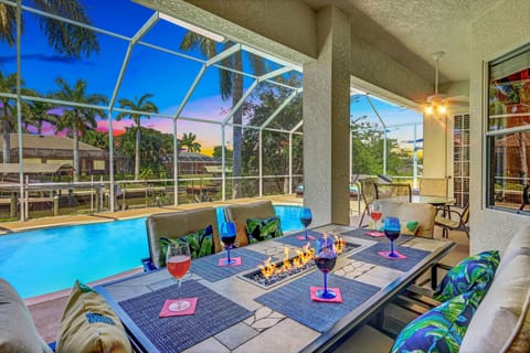 View of the pool area with under-cover dining area on the Pool Deck
