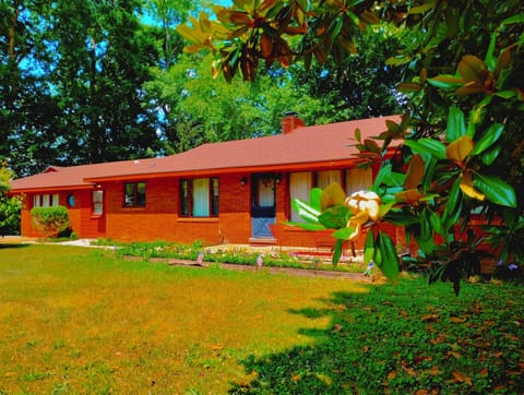 Front of house with magnolia