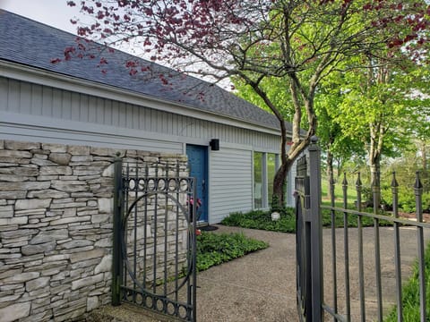 Gate and front door to private guest house