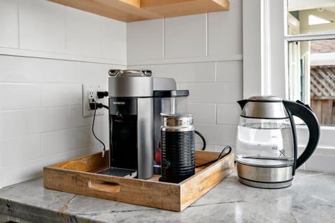 Nespresso Coffee maker and milk frother.